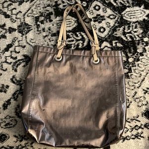 Michael Kors Metallic Patent Leather Jetset Tote